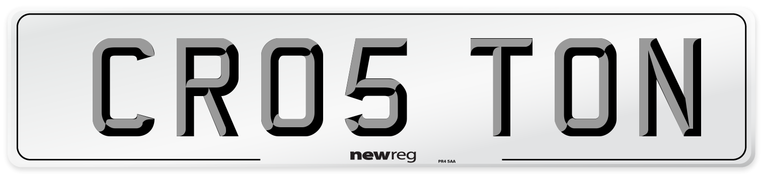 CR05 TON Number Plate from New Reg